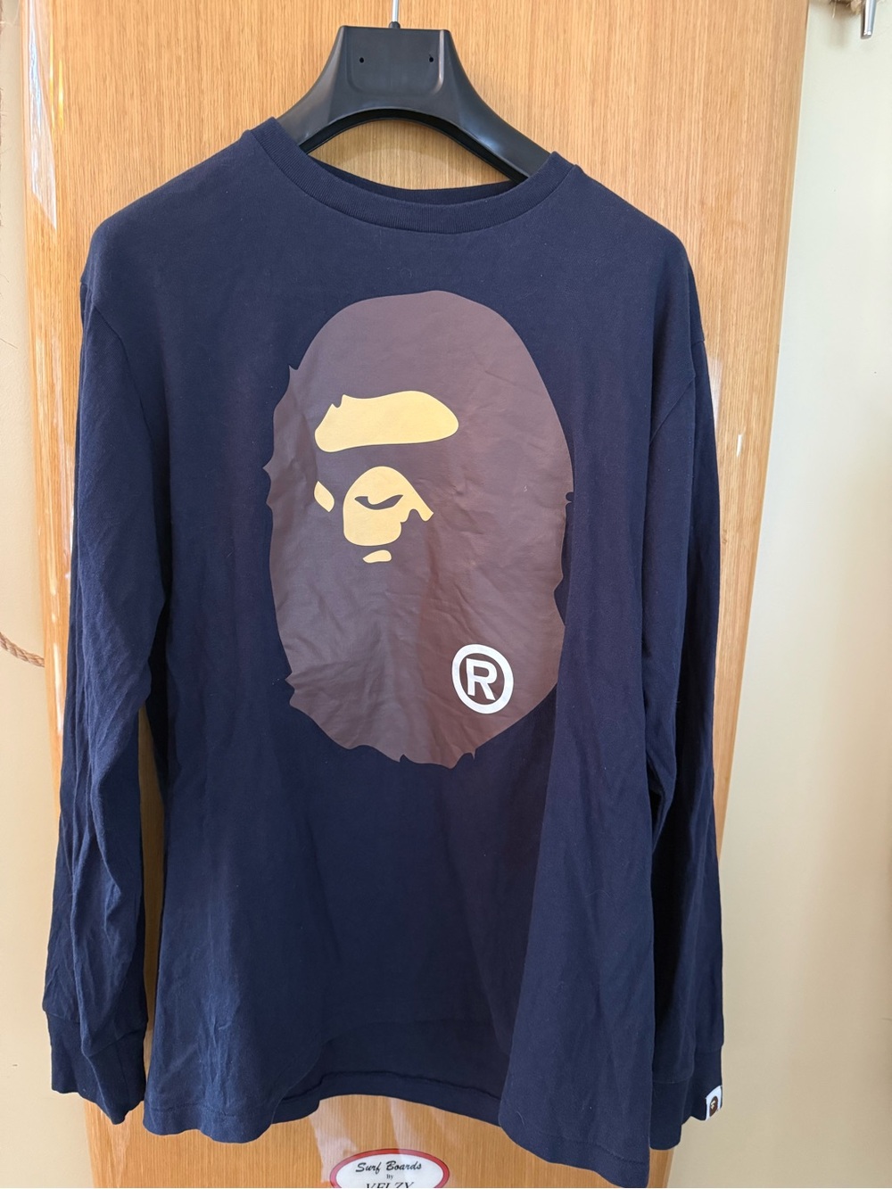 Bape Navy Long-Sleeve Graphic Tee
